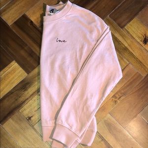 H&M crewneck pink LOVE sweater